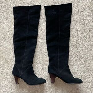 dolce vita Black Suede Thigh High Boots Size 9.5